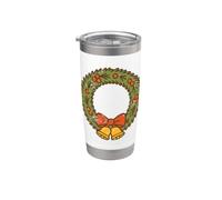Couronne de Noël avec cloches Gobelet isotherme en acier inoxydable double paroi
