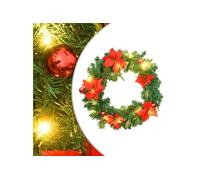 Couronne de Noël avec lumières LED vert 60 cm PVC