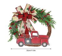 Couronne de Noël camion rouge Couronne d'automne pour porte d'entrée Décorations pour Farmhouse Automne Récolte Halloween Thanksgiving