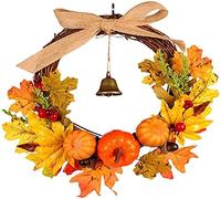 Couronne de Noël, Couronne d'automne Artificielle, Guirlande en rotin Durable et éclatant