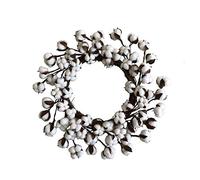 Couronne de Noël Couronne de Coton Naturel Fausse Fleur Artificielle noël Maison Chambre décoration Couronne avec Guirlande de Fleurs séchées Guirlande de noël