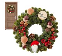 Couronne de Noël : couronnes d'ananas de 11,81 pouces, guirlande de Noël artificielle pour porte, décoration pour étagère de la maison | Fenêtre Cheminée, Porche Table murale Célébration d'hiver AC