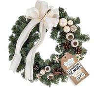 Couronne de Noël - CREATIVE HOME - Diamètre 35 cm - Décoration Extérieure - Vert - Élégance
