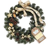 Creative Home Couronne de Noël Dorée | Diamètre 35 cm | Couronne de Porte