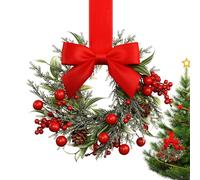 Couronne de Noël - Décoration avec Petit nœud Papillon | Guirlande Festive | Parfait pour l'intérieur, Les d'hiver, l'extérieur, Les Vacances, la Maison, Le Manteau, la Cuisine, Las fêtes, Las AC