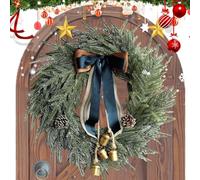 Couronne de Noël d'intérieur - Décoration rustique de ferme avec boucle déployante - Décoration de Noël festif | Décoration de style country pour bureau, fenêtre, porte d'entrée, mur, cheminement