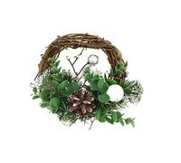 Couronne de Noël en Bois 20cm Blanc