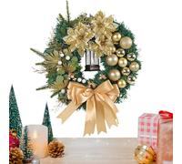 Couronne de Noël en plein air avec lumières | Pine Cone Bow Wreath, décoration de festival à la maison | pour , la fenêtre, l'armoire de cuisine Ma