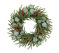 Couronne de Noël en Plein air - Couronne de Baies d'eucalyptus | Guirlande de Festivals de 20 Pouces | Nappe de Table pour intérieur et extérieur, Porte, Chambre, Mariage, Mur, cheminée, venez