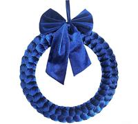 Couronne de Noël faite à la main en velours avec motif Père Noël, décoration de vacances pour porte d'entrée ou intérieur, prête à être accrochée avec boucle (3 sur 3)