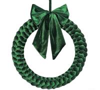 Couronne de Noël faite à la main en velours de 35,6 cm avec décoration de Père Noël pour décoration de vacances saisonnière et décoration d'intérieur (4 sur 4)