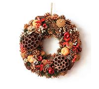 Couronne de Noël Guirlande de Porte Couronne Artisanale Faite à la Main Récolte d’Automne Fleurs séchées Décor Couronnes Porte Couronnes rustiques Couronne de Fleurs artificielles