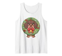 Couronne de Noël Kawaii Teckel pour Amoureux des Chiens Débardeur