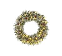 Couronne de Noël avec éclairage LED Vandans - Ø60 cm - Vert givré - Black Box Trees