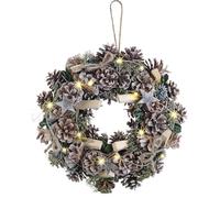 Couronne de Noël lumineuse - Ø 30 cm - Reflets verts [Infactory]