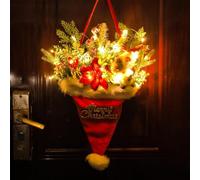 Couronne de Noël lumineuse pour l'extérieur, 68,6 x 38,1 cm, guirlande de Noël pour la maison, l'extérieur, les vacances, la cuisine, le manteau d'hiver et les activités murales intérieures