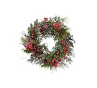 Couronne de Noël Mica Decorations Randell Rouge Plastique H12xl50xL50cm
