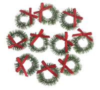 Couronne De Noël Miniature Pour Maison De Poupée, 10 Pièces, Couronne Suspendue, Décoration De Noël, Accessoires Pour Maison De Poupée, Mini Couronnes, Décoration Suspendue Pour Arbre De Noël De Ferme