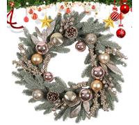 Couronne De Noël - Ornement des Cônes De Branche De Pin Artificiels De 20 Pouces | Décoration De Vacances pour Cheminée Intérieure Mantle Porche Porte De Porte De Cuisine Party Mariage d'hiver Home