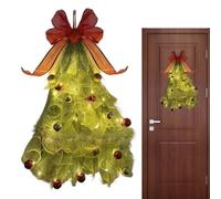 Couronne de Noël Panneau saisonnier imperméable en Forme d'arbre avec | Décor suspendu de Noël pour décorer pour cuisine bureau salle de ppartement fenêtre entrée