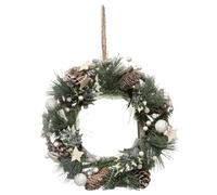 Couronne de Noël - PARIS PRIX - 32cm - Vert - Bois - Décoration Intérieure