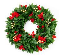 Couronne de Noël Photinia Couronne décorative avec des éléments festifs