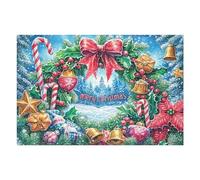 Couronne de Noël pin Cone 1000 Pièces Puzzle Collectionneur en Carton Haute Qualité Haute Difficulté Décoration Murale Oeuvre d'art Cadeau Noël Premium 1000 PCS