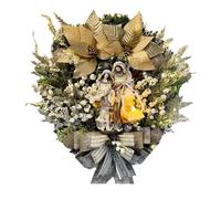 Couronne de Noël pour la porte, décoration avec couronne éclairée - guirlande de Noël artificielle | Pour Noël pour intérieur et extérieur pour étagère porche fenêtre porte d'entrée