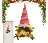 Couronne De Noël pour La Porte D'Entrée | Guirlande Illuminée sur Le Thème des Nains - Couronne de Noël Artificielle | pour la Fenêtre Le Porche la Maison Le Manteau de Cheminée la Cheminée