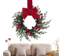 Couronne De Noël pour Porte D'Entrée,25 Cm Décorations Artificielles | Couronne Festive Campagnarde Maison Église Bureau Appartement Café Porte D'Entrée Fêtes d'hiver