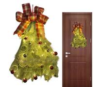 Couronne de Noël pour Porte Panneau saisonnier imperméable en Forme d'arbre | Guirlande de Noël suspendue Maison Cuisine Bureau ppartement Fenêtre Entrée