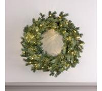 Couronne de Noël Pré-éclairée de 50 cm à LED Bicolores