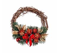 Couronne de Noël Rotin Rouge Multicolore PVC 20 x 20 x 10 cm
