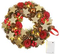 Couronne de Noël sans fil 20 LED / 28 cm [Britesta]