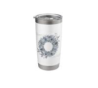 Couronne de Noël silencieuse avec de belles lettres élégantes Gobelet isotherme en acier inoxydable double paroi