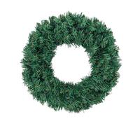 Couronne de Noël Verte à Faire soi-même avec Cadre en rotin, Guirlande synthétique Unie for armoires, fenêtres, Salle, fête de Noël, décoration Murale intérieure et extérieure(30cm)