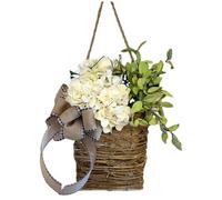 Couronne de Panier de Porte Fleurs Sauvages 13, 78 Pouces..Couronne Printemps Artificielle Suspendue pour Porte d'entrée, Signe Bienvenue Printemps pour décoration Mariage et Maison