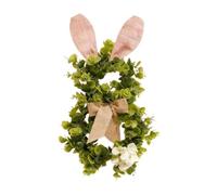 Couronne de Pâques - 19,69 x 9,84 pouces Couronnes de porte avec œufs colorés et oreilles dee lapin, couronne porte à ressort avec nœud en lin et | Accessoires dee fenêtre murale pour porche, ma