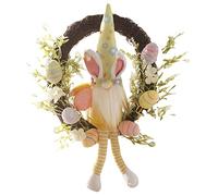 Couronne de Pâques artificielle 2022 à suspendre pour maison, festival, fête, ferme, décoration de porte d'entrée, couronnes de Pâques pour porte d'entrée extérieure