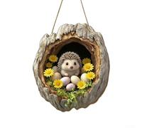 Couronne de Pâques de printemps avec motif lapin en bois pour accrocher une porte, un mur ou un rebord de fenêtre (GJ831-011)