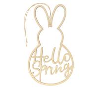 Couronne de Pâques en bois avec inscription « Hello Spring » - Décoration de fête de mariage, salle de bain, décorations de Noël