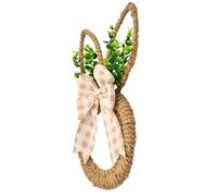Couronne de Pâques en forme de lapin | Décoration de bienvenue en forme de lapin avec nœud | Couronnes de Pâques pour porte d'entrée,pour extérieur, intérieur, maison, fenêtre, mur, chambre, salon