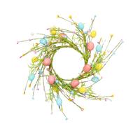 Couronne de Pâques faite à la main avec œufs verts et colorés, texture en PVC pour décorations printanières, planificateurs d'événements