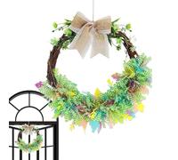 Couronne de Pâques pour porte d'entrée - Décoration de lys poussin artificiel de 38,1 cm | Décor de fête de vacances de printemps | Table de bureau quotidienne d'intérieur, étagère de canapé, salle à