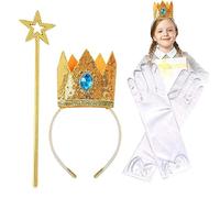 Couronne de pêche de princesse, couronne de pêche de princesse avec magique et gants, couronne de costume de princesse, ensemble confortable de costume de princesse, accessoire de costume de