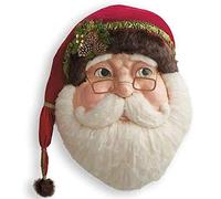 Couronne de Père Noël avec nœud en ruban et chapeau, couronne de Noël, couronne de Noël, couronne de Noël, décoration murale pour fenêtre, cheminée