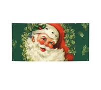 Couronne de Père Noël - Bannière extérieure/intérieure - Décoration pour anniversaire, fête, mariage, festival, Halloween