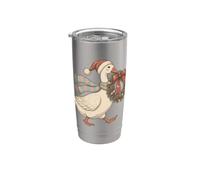 Couronne de Père Noël en forme d'oie festive Gobelet isotherme en acier inoxydable double paroi