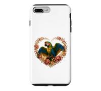 Couronne de Perroquet Floral en Forme de cœur pour Amoureux des Oiseaux Coque pour iPhone 7 Plus/8 Plus