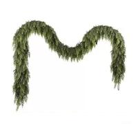 Couronne de pin Norfolk artificielle, guirlande de feuilles de cèdre de Noël avec aiguilles de pin réalistes douces au toucher, décoration festive à suspendre à une porte (2,7 m)